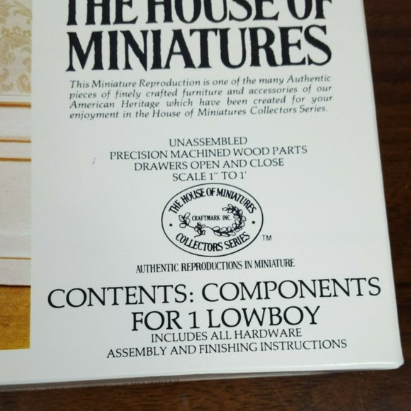House Of Miniatures Chippendale Lowboy Circa 1725 Dollhouse Kit 40042 NEW open - Picture 3 of 4